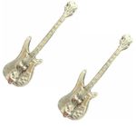 2 x Bass Guitar (Music) Handcrafted From English Pewter Pin Badges-PAG