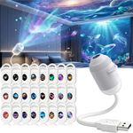 2-in-1 Galaxy Projector Night Light USB Projection Lamp with 24 Projection Films