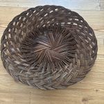 Vintage Large Woven Wicker  18” Bread Basket Serving Platter Table Brown