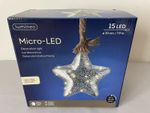 Lumineo Micro-LED Star Rope Light 15 LED Warm White Battery & Timer 20cm
