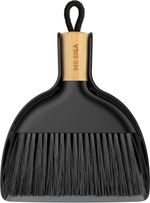 Mini Dustpan and Brush Set, Bamboo Handle, Black, 1 Set
