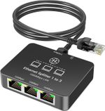 Ethernet Splitter 1 to 3 with Cat 6 Internet Cable 1000Mbps RJ45 Lan Splitter