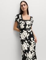 Marks & Spencer Womens Viscose Tea Midaxi Floral Short sleeved Dress in Pink Mix