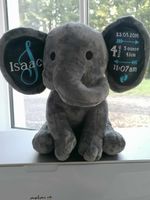 Personalised Baby Keepsake Teddy Toy with Birth Stats Plush Stuffed Elephant