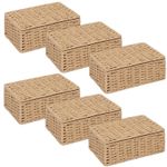 ARPAN Paper Rope Storage Basket With Lid for Home/Office Gifts Hamper- Pack of 6