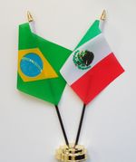 Brazil & Mexico Double Friendship Table Flag Set