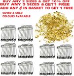 Safety Pins Strong Top Quality Sizes 26,30,36,45,54,60mm Clothing Craft projects