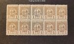 MOROCCO 1912 - Sherifien Posts Series Stamps - BLOCK OF 10 STAMPS - Never Hinged