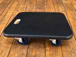 Square Wooden Platform Furniture Dolly 4 Swivel Blue Caster Wheels Handle Slot