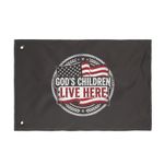 God's Children Live Here Flag | Double-Sided Patriotic Home Decor
