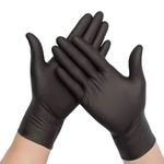 100 BLACK DISPOSABLE NITRILE GLOVES POWDER & LATEX FREE MEDICAL STRONG 1000 2000