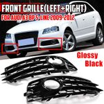 Front Lower Bumper Grille Fog Light Cover Black For Audi A3 8P S Line 2009-2012
