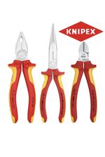 Knipex 3Pc Electricians VDE Plier Set Long Nose, Side Cutter, Combination 002012