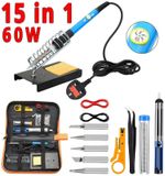 60W Soldering Iron Kit Welding Irons Electronics Solder Tools Adjustable Temp