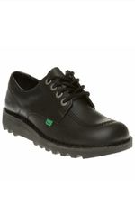 KICKERS KICK LO ADULTS-SCHOOL- UNISEX LEATHER SHOES - UK 9 EU 43- BLACK - .