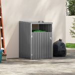 Single Wheelie Bin Storage Garden Store Cover Rubbish Dustbin Shed Storage GREY