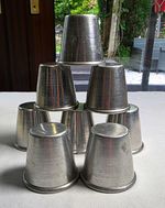 Vintage Aluminum Custard Cups or dariole moulds Set Of 8, Used