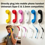 Retro Telephone Handset for USB-C Mobile phone, Phone Receiver - 11 Colours - UK
