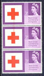 GB 1963 100 Years International Red Cross superb U/M strip of 3 VARIETIES
