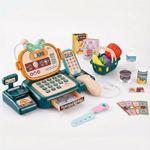 Electronic Cash Register Playset  ids Roleplay Toy Till Scan 22 Pcs Shopping Set