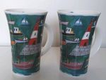 Set Of 2 Stoneware Boats Afloat Mugs By Dunoon Made In Scotland Great Condition