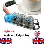 Keyboard Button Fidget Toy 4-Button Keyboard Fidget Keychain Stress Relief Toy