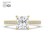 Princess Diamond Engagement Ring 9k Yellow Gold Labgrown 5.25 Ct Solitaire