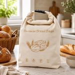 Large Cotton Bread Bag with Beeswax Coating Reusable Food Storage Bag