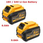18V 54V 6.0Ah 9.0A Li-ion Power Tool Battery Charger for Dewalt XR DCB546 DCB547