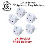 5 x UK To France EU Euro Europe European Travel Adaptor Plug 2 Pin Adapter