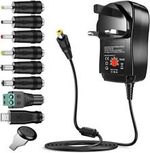 Universal 3-12V Adjustable Voltage Adaptor Charger USB AC/DC Power Supply Adapte