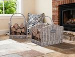 Wickerfield Grey Rectangle Wicker Willow Farm Shop Display Storage Log Basket