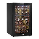 Wine Cooler 52 Bottle Dual Zone Fridge, Touch Screen Controls, LED - Black
