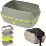 Cat Litter Tray Large or Jumbo Grey Scoopless Sifting Toilet Box High Sided XL
