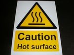 CAUTION HOT SURFACE sign or sticker catering kitchen hotel cafe restaurant pub