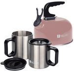 Valiant Camping Kettle with Insulated Mugs | Lightweight | Whistling