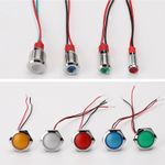 6-22mm Waterproof Metal LED Indicator Pilot Dash Light Panel Lamp AC/DC 3V-220V