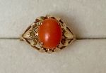 Vintage 14k Angel Skin Coral Ring, Sz. 6.5, 2.09 grams