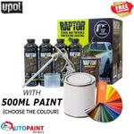 UPOL RAPTOR Tintable 4 Bottles Satin KIT 3.8L & PAINT 500ml (Choose The Colour)