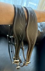 Halter Cob Size Anatomical Leather Horse Black or Havana Padded & Adjustable