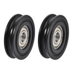 2 Pcs 8x40x10mm U608ZZ Nylon Pulley U Groove Ball Bearing Roller Guide Wheel