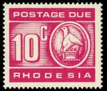 RHODESIA 1970 SGD22 10c. POSTAGE DUE - CERISE  -  MNH