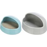 Trixie Ceramic Small Animal Sand Bath Hamster Mouse Cleaning Bowl Grey Turquoise