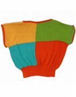 Vintage Womens Crop Boat Neck Jumper Sweater UK 14 Medium Multicoloured AZ02