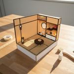 Japanese Theme Dollhouse DIY Tatami Room Miniature Scene Handmade for Shelf