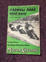 Motor cycle road racing programme Cadwell Park 16th September 1956