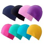 Easy Fit Adult Swimming Hat Cap Swim kid Men Womens Unisex Nylon elastane Fabric