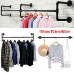 Industrial Pipe Clothing Rack Wall mounted Clothes Rail Hanging Display Rack UK