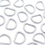 Premium Solid Welded D Rings Silver Nickel Fasteners 20mm 25mm 38mm 50mm
