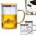 350/500ML Glass Tea Cups With Cover Water Cup Water Separate  for Household